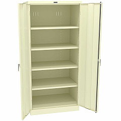 Tennsco Deluxe Unassembled Cabinets 36" Width x 24" Depth x 78" Height - 5 x Shelf(ves) - 2 x Standard Door(s) - 200 lb Load Capacity - Louvered Panel, Ventilated, Welded, Knuckle Hinge, Locking Door, Locking Mechanism, Adjustable Leveler - Cham (2470CPY)