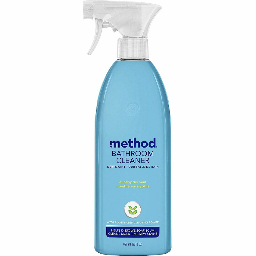 Method Bathroom Cleaner Spray For Bathroom, Door, Tile, Fixtures, Glass, Tub - Spray - 28 fl oz (0.9 quart) - Eucalyptus Mint, Citron, Lime Scent - Recommended For: Soap Scum Remover - No-rinse - Blue - 1 Each (369376)