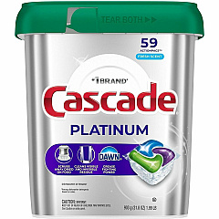 Cascade Platinum ActionPacs For Glassware, Dish, Dishwasher - Pod - Recommended For: Residue Remover, Dried-on Food Remover, Grease Remover - Enzyme Activated, Kosher - Silver - 59 - 1 Each (15681) Cascade Platinum ActionPacs For Glassware, Dish, Dishwasher - Pod - Recommended For: Residue Remover, Dried-on Food Remover, Grease Remover - Enzyme Activated, Kosher - Silver - 59 - 1 Each (15681)