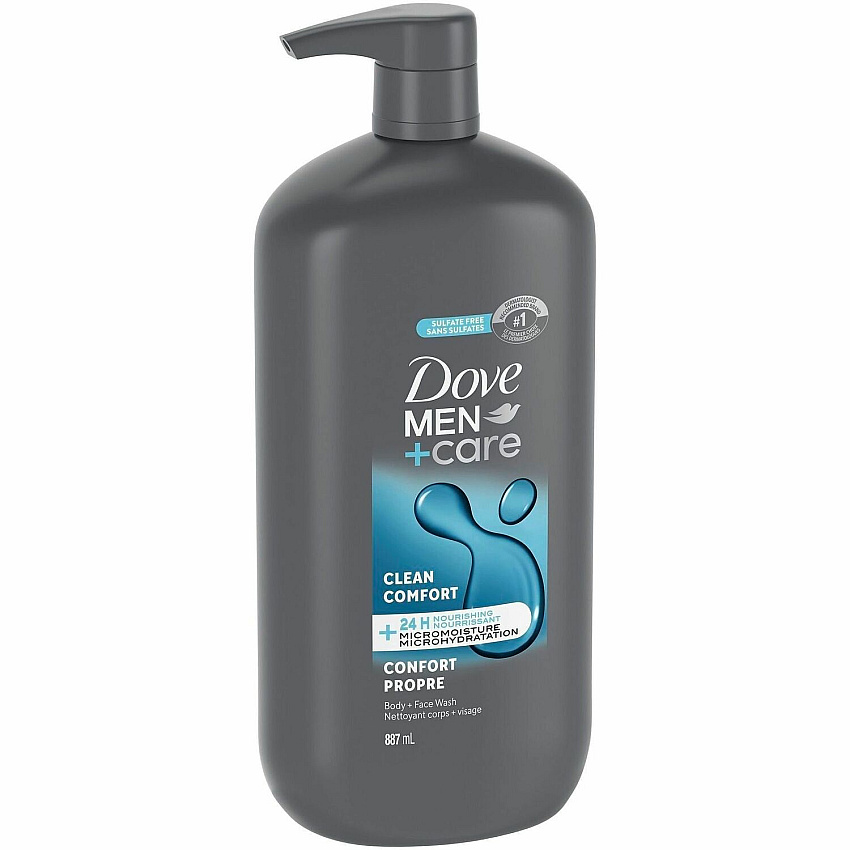 Dove Men+Care Clean Comfort 2-in-1 Cedarwood, Lemon Scent - 30 fl oz - Body, Face, Skin - Moisturizing - White - Sulfate-free, Paraben-free - 1 Each (02061)