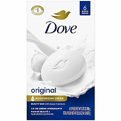 Dove Original Body Bar For Dry Skin - 4 oz - Body, Skin - Moisturizing - White - 6 / Pack (61011)