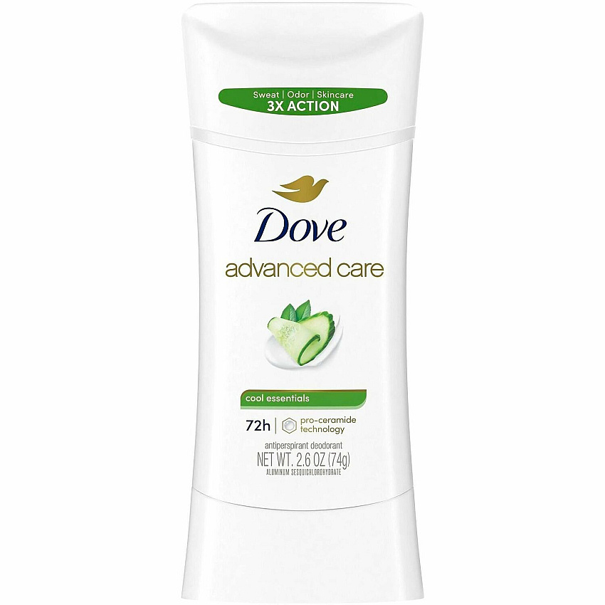 Dove Advanced Care Cool Essentials Antiperspirant Deodorant Stick Stick - 2.60 oz - 3 Day - Long Lasting - 1 Each (35297)