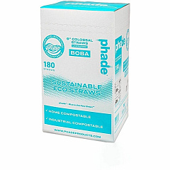 Phade Compostable Straws 9" Height x - Polyhydroxyalkanoate (PHA) - Caribbean Blue - 180 / Box (511207) Phade Compostable Straws 9" Height x - Polyhydroxyalkanoate (PHA) - Caribbean Blue - 180 / Box (511207)