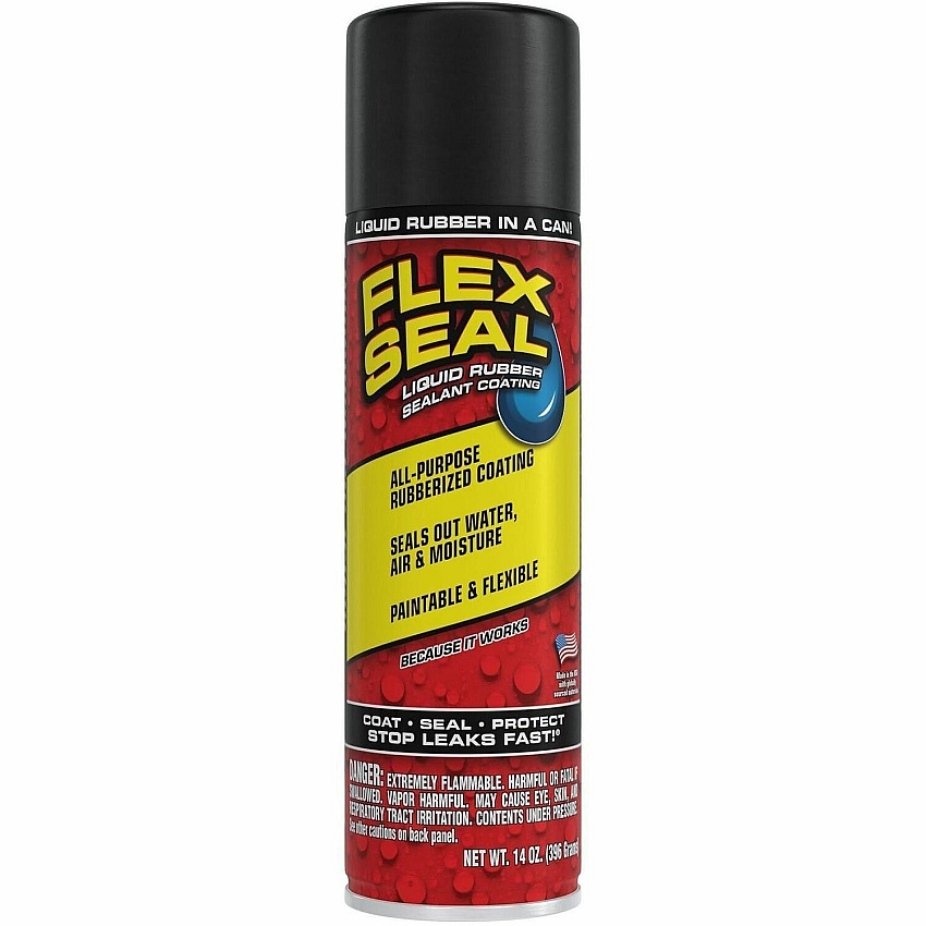 FLEX SEAL Liquid Rubber Sealant Coating Spray Synthetic Rubber - Black - 0.87 lb - 1 - 6 / Carton (FSR20)