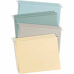Smead 1/5 Tab Cut Letter Hanging Folder 8 1/2" x 11" - 100 Sheets Capacity - 1/2" Expansion - Assorted Tab Position - Poly, Plastic, Metal - Assorted - Durable, Tear Resistant, Water Resistant, Tab, Coated Rod Tip - 12 / Pack (10522)