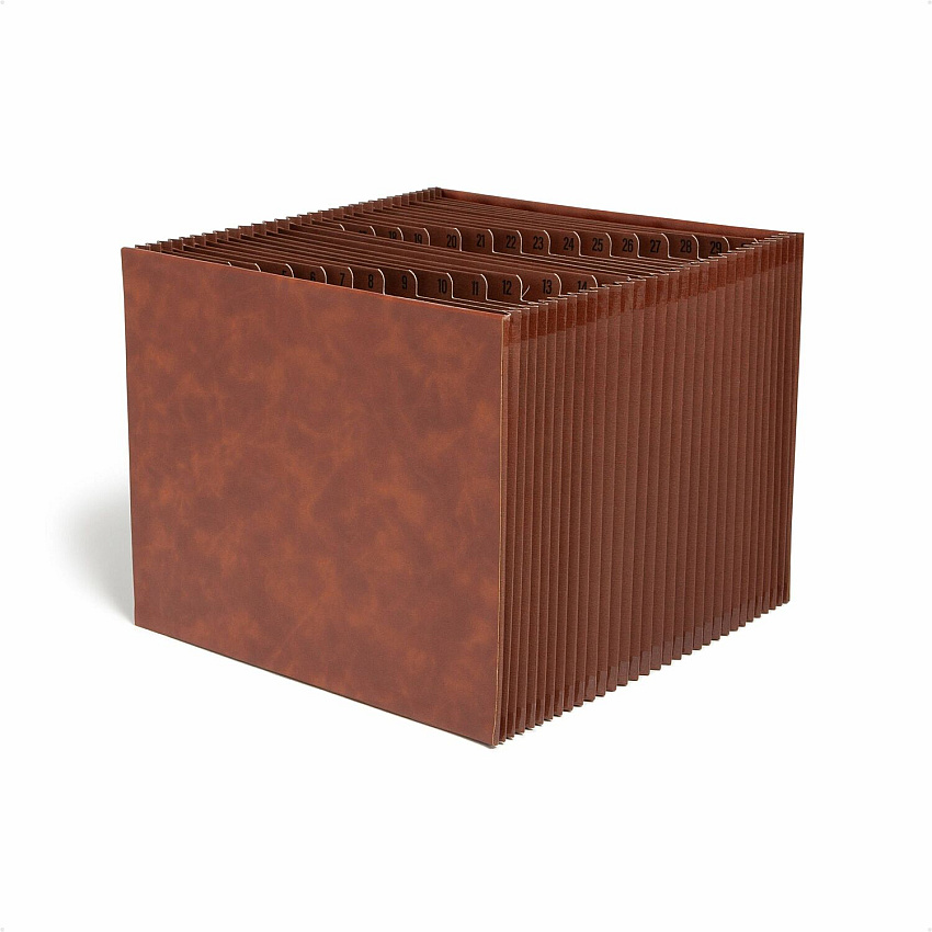 Smead TUFF Letter Expanding File 8 1/2" x 11" - 6200 Sheets Capacity - 31 Pocket - Top Tab Location - Assorted Tab Position - 30 Divider - Vegan Leather - Brown - Durable, Reinforced Gusset, Reinforced Edges - 1 Each (73785)
