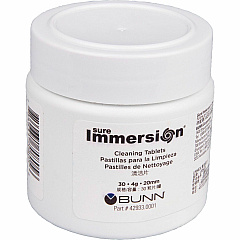 BUNN Sure Immersion Cleaning Tablets (2) For Coffee Brewer - 0.14 oz - White - 30 / Each (429330002)