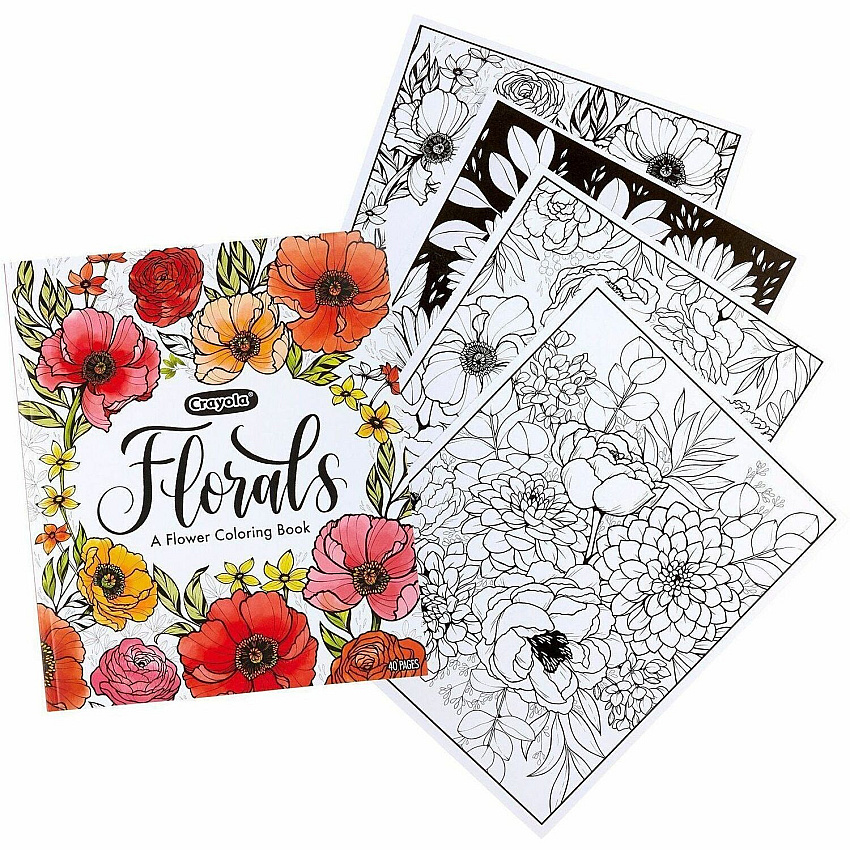 Crayola Florals, A Flower Coloring Book Printed Book 40 Pages - Book - 1 Each (041082)
