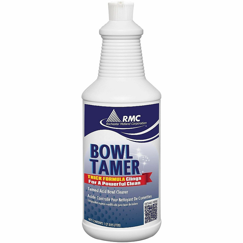 Rochester Midland RMC Tamed-Acid Toilet Bowl Cleaner For Multipurpose - Foam - 1.6 pH - Floral Scent - Recommended For: Scale Remover, Rust Remover - Descale - Blue Green - 6 / Carton (11811214)