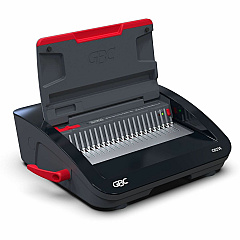 GBC CB25E CombBind Electric Punch and Bind Machine CombBind - 500 Sheet(s) Bind - 25 Punch - 5.4" Height x 18.4" Width x 15.8" Depth - Black, Red - 1 Each (200027) GBC CB25E CombBind Electric Punch and Bind Machine CombBind - 500 Sheet(s) Bind - 25 Punch - 5.4" Height x 18.4" Width x 15.8" Depth - Black, Red - 1 Each (200027)