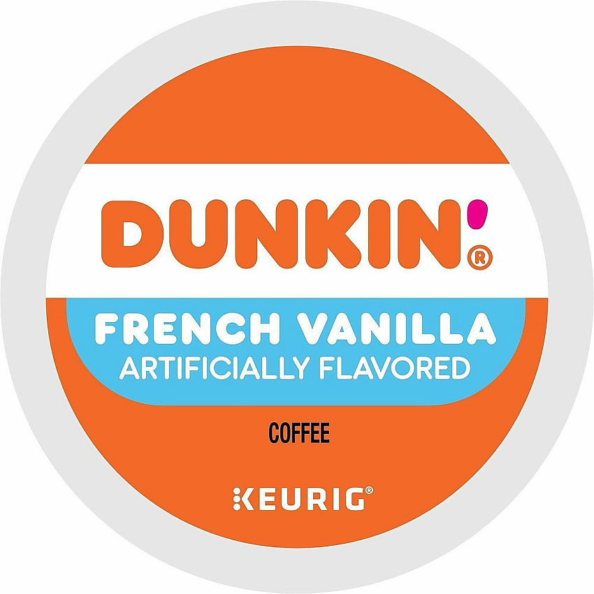 Dunkin Donuts Dunkin'&reg; K-Cup, Pod French Vanilla Coffee Compatible with Keurig Brewer - Medium - 22 K-Cup - K-Cup, Pod - French Vanilla, Original Blend - Kosher - 4 / Carton (1268CT)