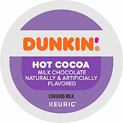 Dunkin Donuts Dunkin'&reg; K-Cup, Pod Milk Chocolate Hot Cocoa Compatible with Keurig Brewer - 22 K-Cup - K-Cup, Pod - Milk Chocolate, Hot Cocoa - Kosher - 4 / Carton (1261CT)