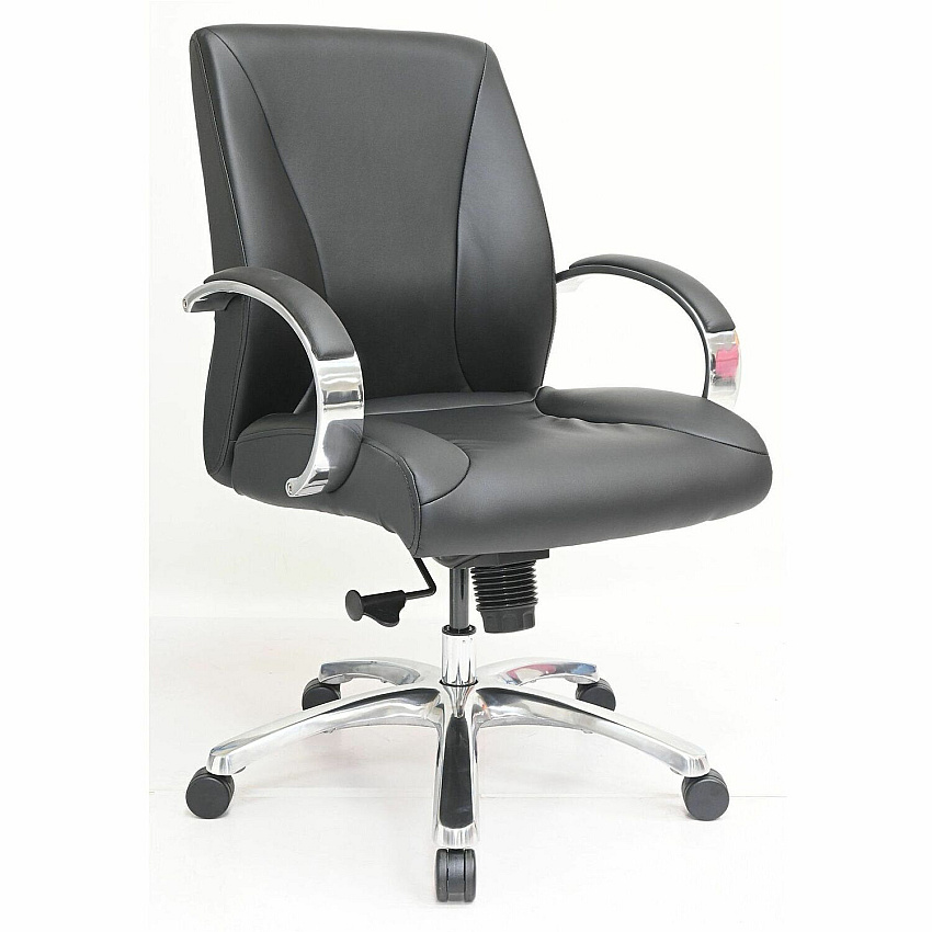 Lorell Pike Mid-Back Executive Chair Mid Back - Black - Polyurethane - Armrest - 1 Each (LLR63311)