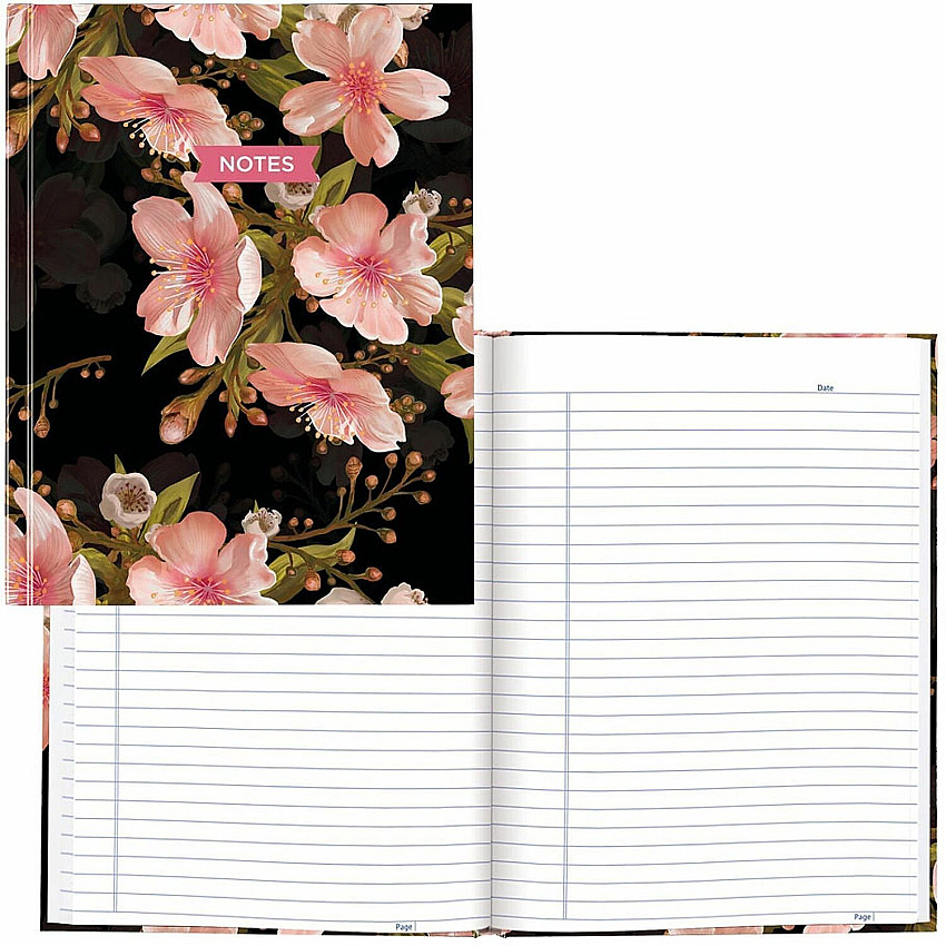 Blueline Cherry Tree Lane Notebook 192 Pages - Ruled Margin - 9 1/4" x 7 1/4" Sheet Size - Cherry Tree Lane Cover - Smooth, Hard Cover, Sturdy, Self-adhesive Tab, Index Sheet, Acid-free Paper, Durable - Recycled - 1 Each (A901)