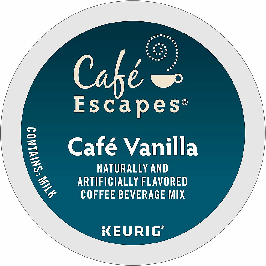 Cafe Escapes Caf&eacute; Escapes&reg; K-Cup Cafe Vanilla Coffee Compatible with Keurig K-Cup Brewer - 24 K-Cup - K-Cup - Caf&eacute; Vanilla - 4 / Carton (6812CT)