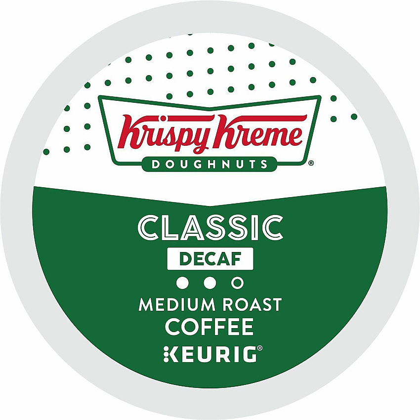 Krispy Kreme Doughnuts&reg; K-Cup, Pod Classic Decaf Coffee Compatible with Keurig Brewer - Medium - 24 K-Cup - K-Cup, Pod - Classic - Decaffeinated - 4 / Carton (6111CT)