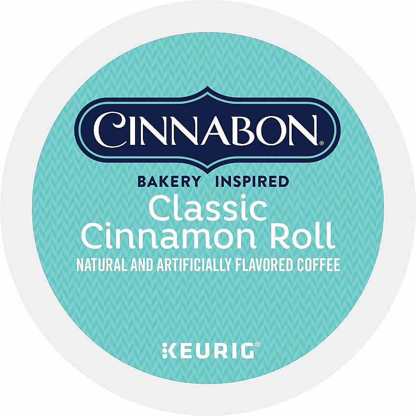 Cinnabon&reg; K-Cup, Pod Classic Cinnamon Roll Coffee Compatible with Keurig Brewer - Light - 24 K-Cup - K-Cup, Pod - Classic Cinnamon Roll - 4 / Carton (6305CT)