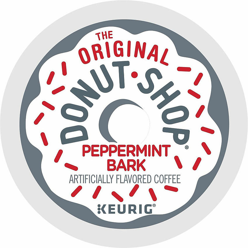 The Original Donut Shop&reg; K-Cup, Pod Green Mountain Peppermint Bark Coffee Compatible with K-Cup Brewer - Light - 24 K-Cup - K-Cup, Pod - Peppermint Bark - 4 / Carton (7428CT)