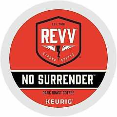 revv® K-Cup No Surrender Coffee Compatible with Keurig Brewer - Dark - 24 K-Cup - K-Cup - No Surrender - 4 / Carton (196924CT) revv® K-Cup No Surrender Coffee Compatible with Keurig Brewer - Dark - 24 K-Cup - K-Cup - No Surrender - 4 / Carton (196924CT)