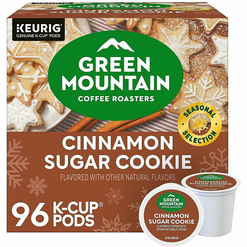 Green Mountain Coffee Roasters&reg; K-Cup, Pod Cinnamon Sugar Cookie Coffee Compatible with Keurig K-Cup Brewer - Light - 24 K-Cup - K-Cup, Pod - Cinnamon Sugar Cookie - 4 / Carton (79742CT)