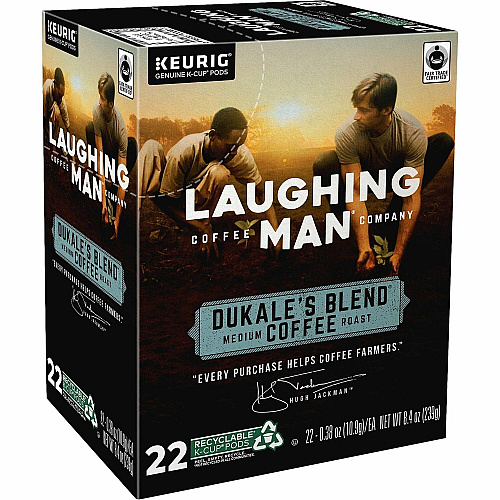 Laughing Man Coffee LAUGHING MAN K-Cup Dukale's Blend Coffee Compatible with Keurig K-Cup Brewer - Medium - 22 K-Cup - K-Cup - Dukale's Blend - Kosher - 4 / Carton (8338CT)