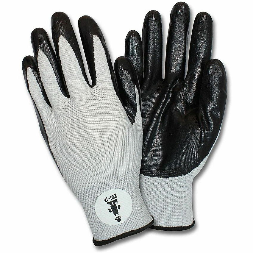 Safety Zone Safety Zone Knit Nitrile-Coated Gloves Nitrile Coating - Large Size - Nitrile, Nylon - Black/Gray - Durable, Knitted - For Industrial - 12 / Dozen (GNIDEXLG)