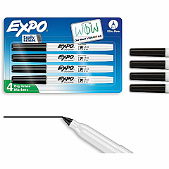 Expo Dry Erase Markers Black Ink - Writing, Calendar, Classroom, Office, Home - 4 / Pack (2211260) Expo Dry Erase Markers Black Ink - Writing, Calendar, Classroom, Office, Home - 4 / Pack (2211260)