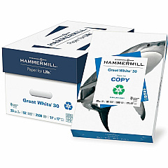 Hammermill Great White 30 Copy Paper 92 Brightness - 88 Opacity - 11" x 17" - 20 lb Basis Weight - 75 g/m² Grammage - Sustainable Forestry Initiative (SFI) - Acid-free, Jam-free - White - 500 - 5 / Carton (86750CT) Hammermill Great White 30 Copy Paper 92 Brightness - 88 Opacity - 11" x 17" - 20 lb Basis Weight - 75 g/m² Grammage - Sustainable Forestry Initiative (SFI) - Acid-free, Jam-free - White - 500 - 5 / Carton (86750CT)