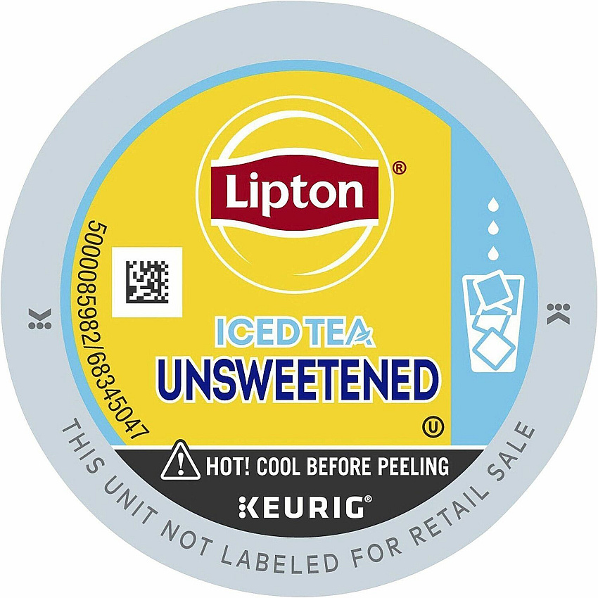 Lipton&reg; Unsweetened Iced Black Tea Black Iced Tea K-Cup, Pod Compatible with Keurig Brewer - 24 K-Cup - Caffeinated - 4 / Carton (0543CT)