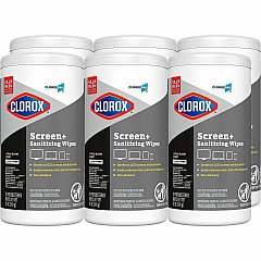 CloroxPro Screen+ Sanitizing Wipes For Electronic Equipment, Touchscreen, Keyboard, Notebook, Smartphone, TV, Tablet, Computer, Monitor, Screen, LCD - Alcohol-free, Bleach-free, Quick Drying, Non-drip, Low Linting, Non-abrasive, Scratch-free, Ab (60724CT) CloroxPro Screen+ Sanitizing Wipes For Electronic Equipment, Touchscreen, Keyboard, Notebook, Smartphone, TV, Tablet, Computer, Monitor, Screen, LCD - Alcohol-free, Bleach-free, Quick Drying, Non-drip, Low Linting, Non-abrasive, Scratch-free, Ab (60724CT)