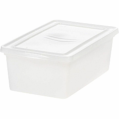 IRIS 6QT Non-Latching Box External Dimensions: 14.3" Length x 8.3" Width x 4.9" Height - 1.50 gal - Lid Closure - Stackable - Clear - For Toy, School Supplies - 1 Each (100145)