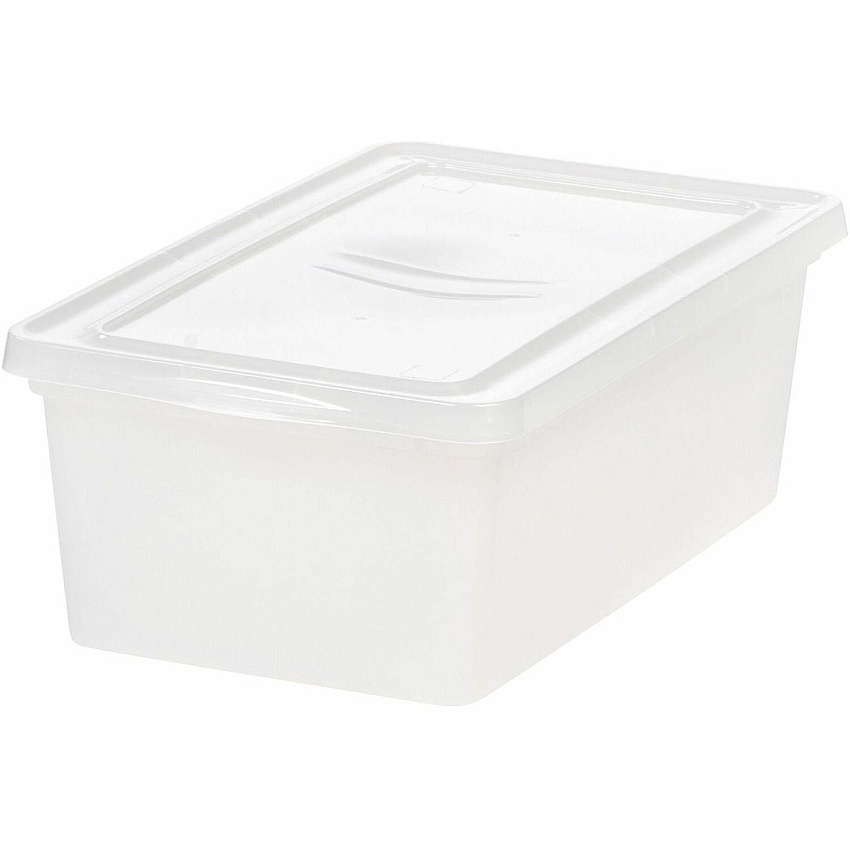 IRIS 6QT Non-Latching Box External Dimensions: 14.3" Length x 8.3" Width x 4.9" Height - 1.50 gal - Lid Closure - Stackable - Clear - For Toy, School Supplies - 1 Each (100145)