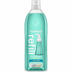 Method Waterfall Foaming Hand Wash Refill Waterfall Scent - 28 fl oz - Pump Bottle Dispenser - Hand - Blue - Cruelty-free, Paraben-free, Phthalate-free - 4 / Carton (377968CT)