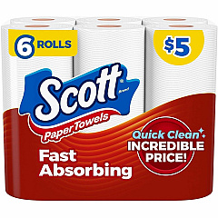Scott Choose-A-Sheet Paper Towels 62 Sheets/Roll - White - Paper - 6 / Pack (56570)