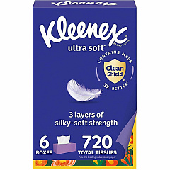 Kleenex Ultra Soft Tissues 3 Ply - White - 6 / Pack (54317)