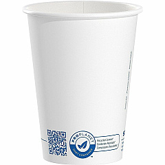 Solo Cup Recycled Content Paper Hot Cups 12 fl oz - Leak Proof, Snap Fit Closure - White - Paper - Hot Drink, Coffee, Cappuccino, Tea, Hot Chocolate, Office - Recycled - 50 / Pack (412RCNPLNT)