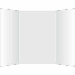 FranklinCovey Geographics Royal Brites Tri-Fold Project Boards Project, Poster, Crafting, Presentation - 36" Height x 48" Width - White - Kraft - 12 / Carton (27145)