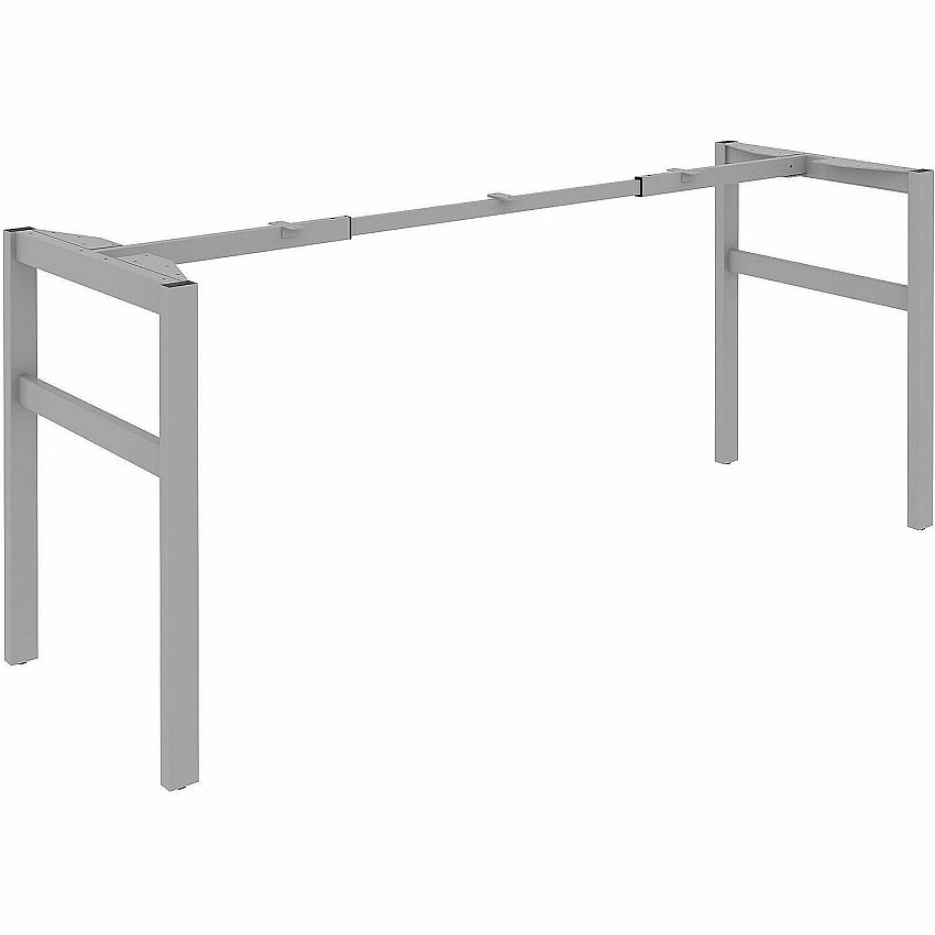Lorell Table Base Powder Coated H-shaped, Silver Base - 28.50" Height x 71.60" Width x 23.20" Depth - Metal Base Material - 1 Each (LLR16283)