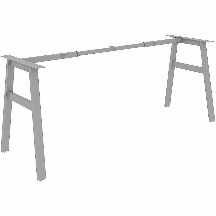 Lorell Table Base Powder Coated A-shaped, Silver Base - 28.50" Height x 71.60" Width x 23.20" Depth - Metal Base Material - 1 Each (LLR16289)