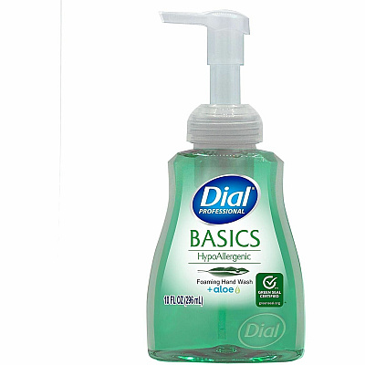 Dial Professional Basics HypoAllergenic Foam Hand Soap 10 fl oz - Pump Dispenser - Hand, Commercial, Healthcare, School, Office, Restaurant, Daycare - Clear - 8 / Carton (35432CT)