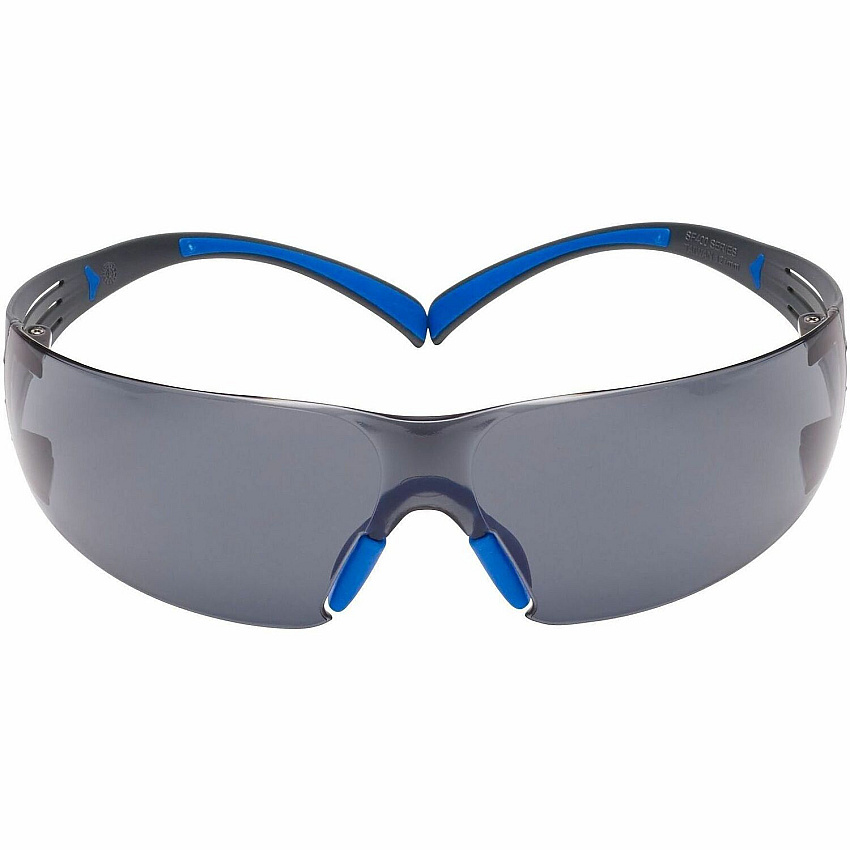 3M SecureFit Protective Eyewear Eye, Fog, Impact, UVA, UVB, UVC Protection - Polycarbonate - Blue, Black, Gray - Gray Lens - Blue, Gray Frame - Anti-fog, Impact Resistant, Self Adjustable, Snug Fit, Removable, Comfortable, Anti-scratch, Lig (SF402SGAFBLU)
