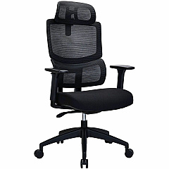Lorell Ripley High Mesh-Back Chair with Articulating Lumbar Support High Back - Black - Fabric, Mesh - 1 Each (LLR63202)