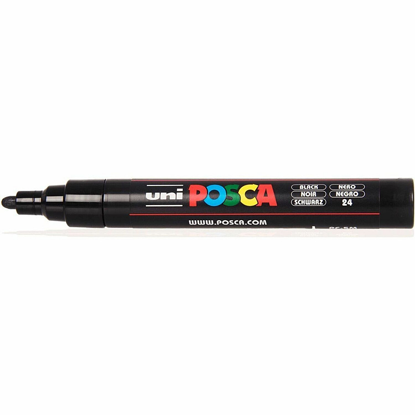 POSCA PC-5M WaterBased Paint Marker Erasable - Washable - Assorted Ink - Water Based - Multipurpose - 4 / Pack (319392000)