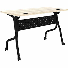 Lorell Modern Elm/Black Flip-Up Training Tables Melamine Top - Black Four Leg Base - 4 Legs - 48" Table Top Width x 23.60" Table Top Depth - 29.50" Height - Training - Assembly Required - Modern Elm - Nylon - Melamine Top Material - Metal Base (LLR66377) Lorell Modern Elm/Black Flip-Up Training Tables Melamine Top - Black Four Leg Base - 4 Legs - 48" Table Top Width x 23.60" Table Top Depth - 29.50" Height - Training - Assembly Required - Modern Elm - Nylon - Melamine Top Material - Metal Base (LLR66377)