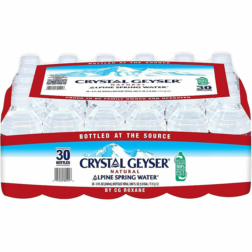 Crystal Geyser Water Alpine Spring Bottled Water 8 fl oz (237 mL) - 30 / Carton (301218)