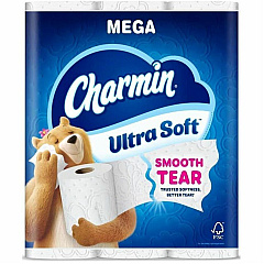 Charmin Ultra Soft Mega Roll 2 Ply - Mega - White - Paper - 24/Pack - 1 Carton (19268)