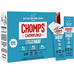 CHOMPS Chomplings Sea Salt Beef Jerky Sticks 0.50 oz - 24 / Pack (LCSB24)