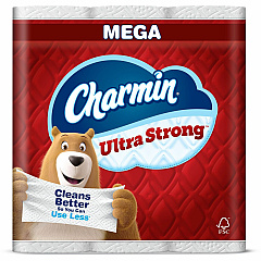 Charmin Mega Roll Bath Tissue 2 Ply - Mega - 220 Sheets/Roll - Diamond-Weave Texture - White - Paper - 24 / Carton (13214)