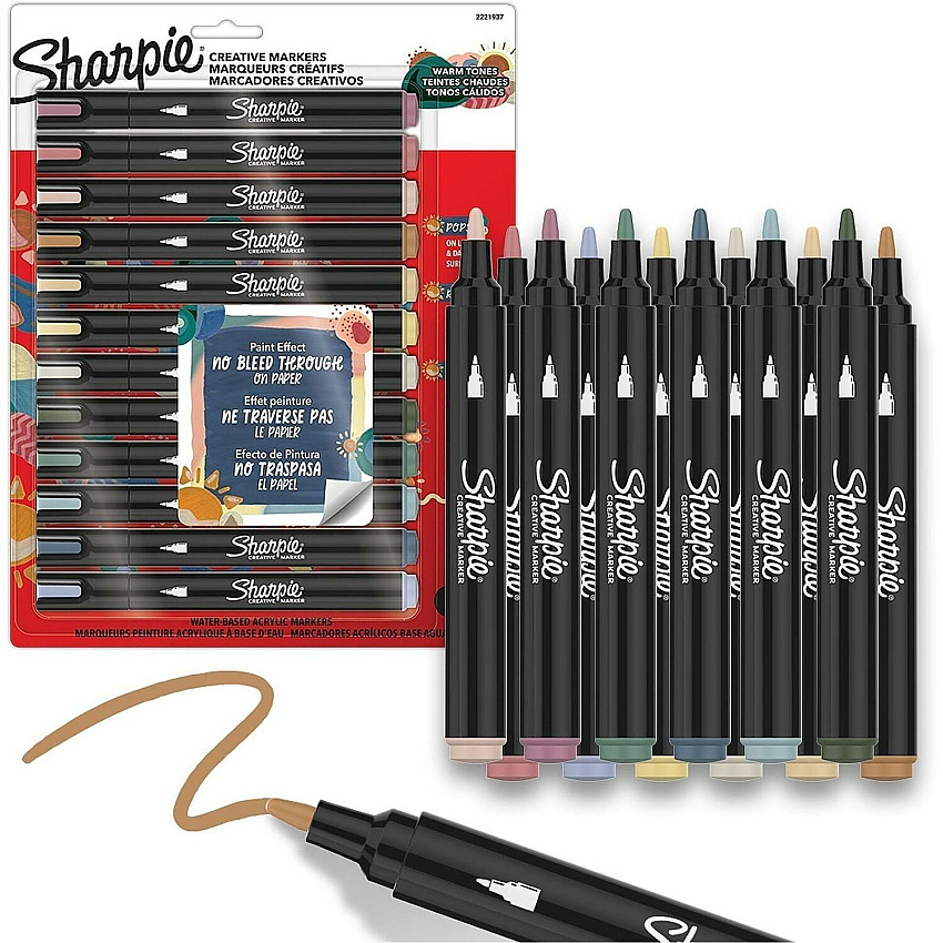 Sharpie Creative Markers Water Based, Acrylic Based - Multipurpose - 12 / Pack (2221937)