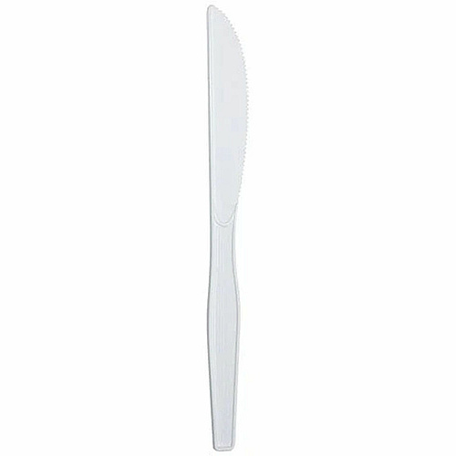 Karat Knife, Med-Heavy Weight/White Knife - Knife - Restaurant, Cafeteria - Plastic, Polystyrene - White - 1000 / Carton (U2051W)